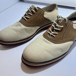 GH Bass & Co Men's Size 11.5D Brown/Bone Leather Stylish Saddle Oxfords